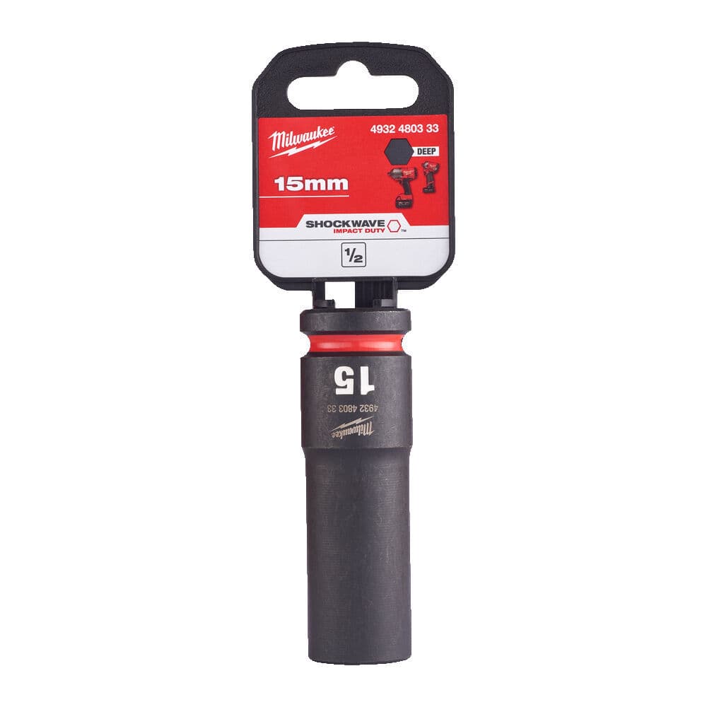 Milwaukee 1/2 Nástrčný kľúč Shockwave, Hex 15 predĺžený