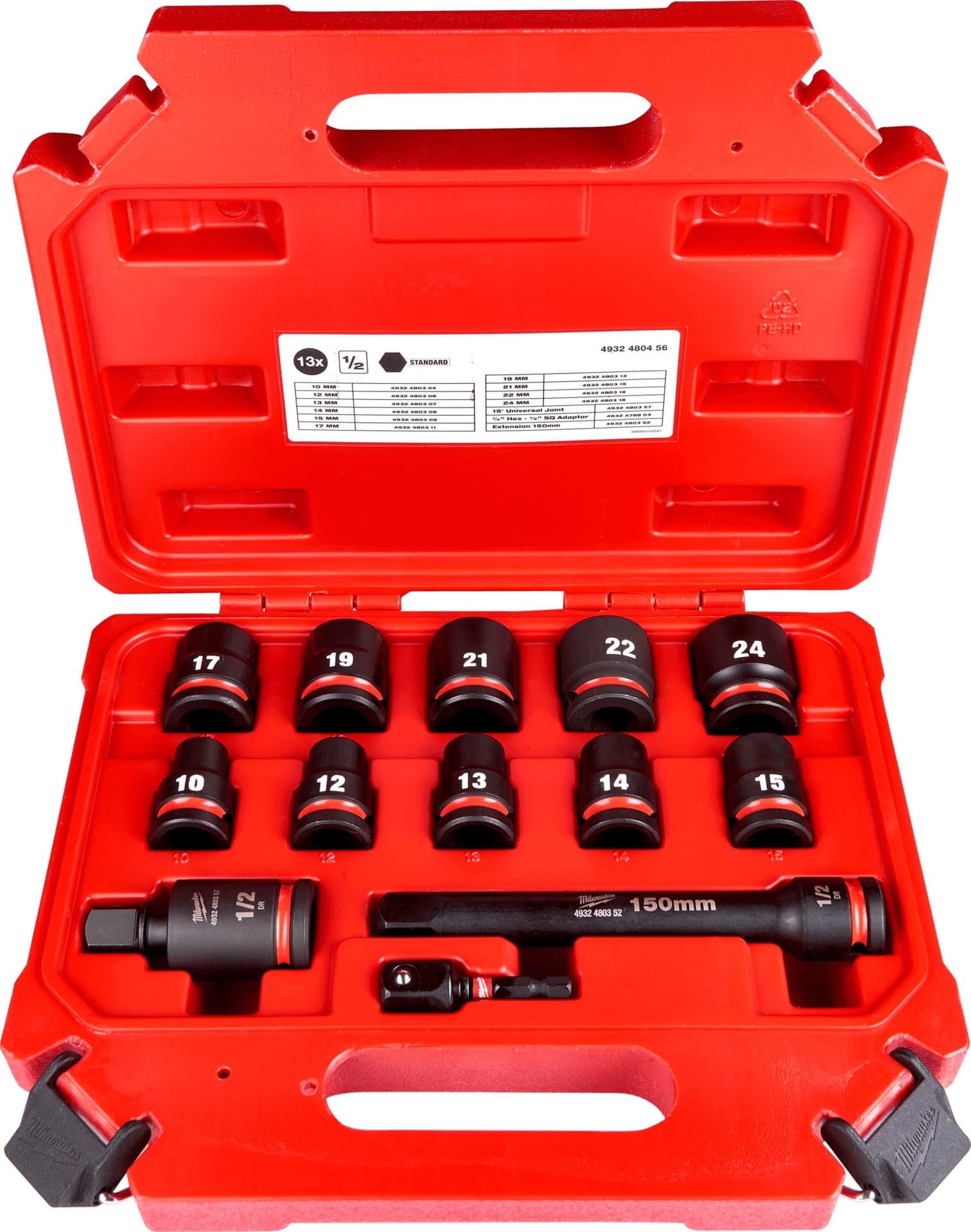 Milwaukee Sada nástrčkových kľúčov 1/2" HEX Krátke 13ks