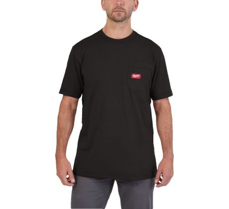 Milwaukee Odolné tričko s vreckom WT SS BL čierne veľ.M
