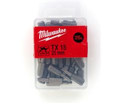 Milwaukee Skrutkovacie bity TX15, 25 mm (25 ks)