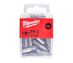 Milwaukee Skrutkovacie bity PH3, 25 mm (25 ks)