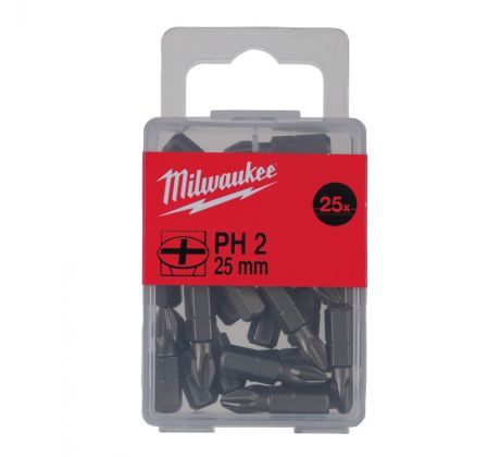 Milwaukee Skrutkovacie bity PH2, 25 mm (25 ks)