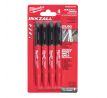 Milwaukee Značkovač-Popisovač INKZALL Extra jemný hrot 0,6mm-čierny 4ks