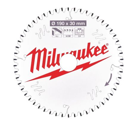Milwaukee Pílový kotúč hliník 190X30X2.4X54TF NEG.