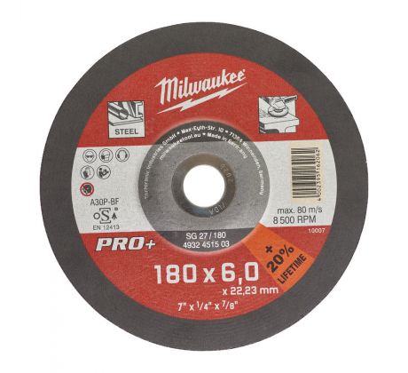 Milwaukee GrW SG27/180 × 6 PRO+ brúsny kotúč – 1 ks