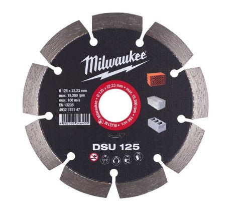 Milwaukee Diamantový kotúč DSU 125 / 22,2 mm