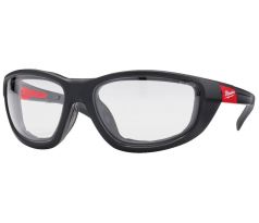 Milwaukee ochranné okuliare Prémium s tesnením a priehľadným sklom