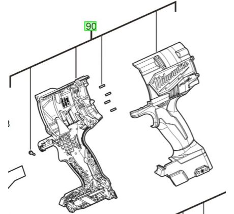 Milwaukee Náhradný kryt pre vŕtačku M18FPD2