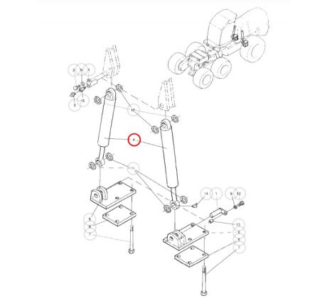 Stabilizačný valec zadnej nápravy 5048862 Komatsu